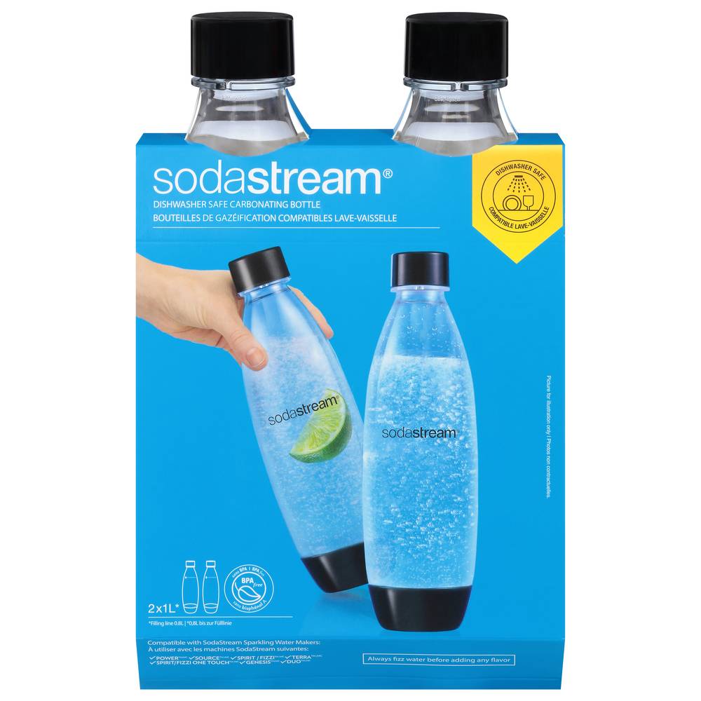 SodaStream 1 Liter Dishwasher Safe Carbonating Bottle (2 ct)