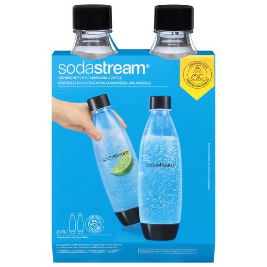 Sodastream 1 Liter Dishwasher Safe Carbonating Bottle (2 ct)
