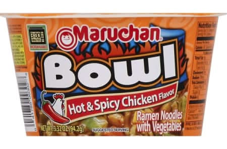 Maruchan® Bowl 3.38oz - Hot & Spicy Chicken Ramen Noodle Soup