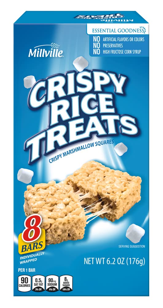 Millville Crispy Marshmallow Rice Treats Snack Bar (6.2 oz, 8 ct)