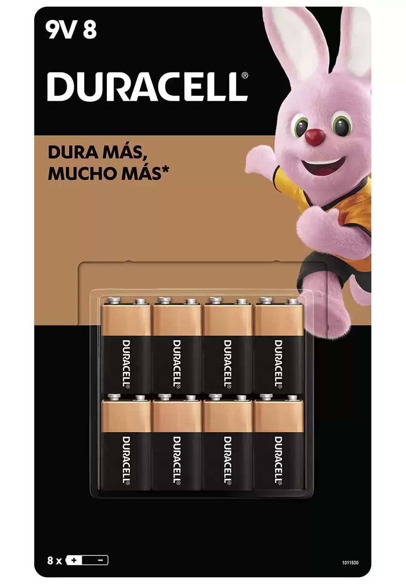 Duracell · Baterías alcalinas 9v (8 un)