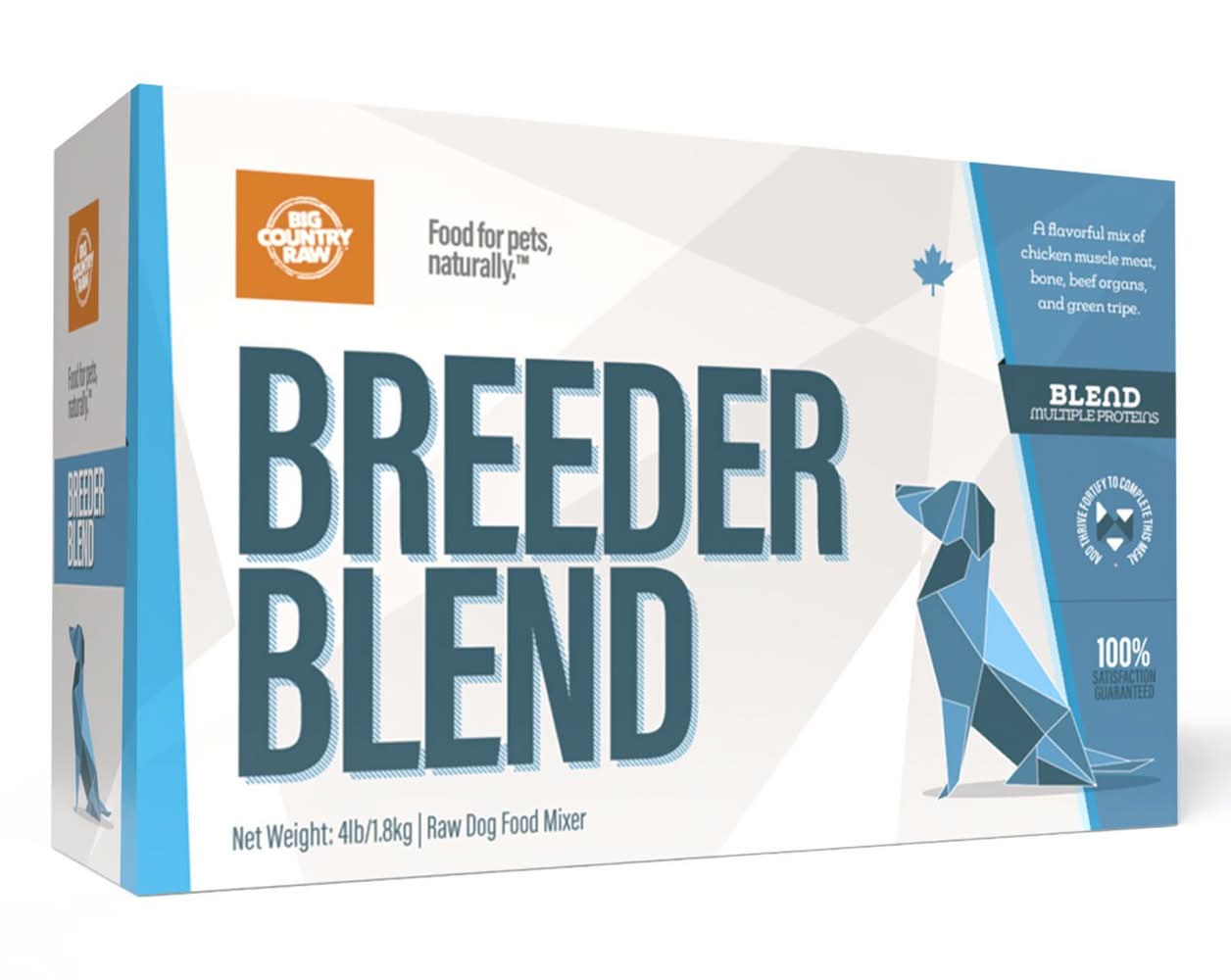 Big Country Raw Breeder Blend Carton Dog Food, 4 lb