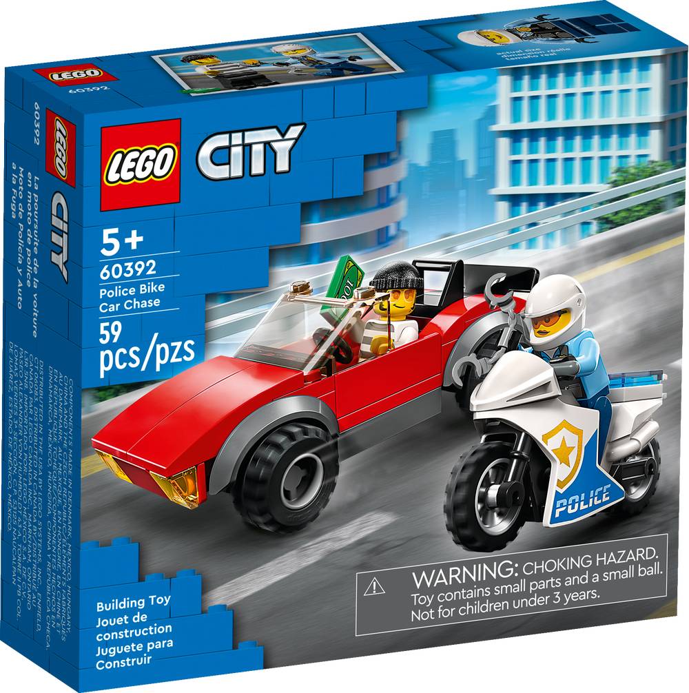 Lego city persecución policial en bicicleta y coche 60392