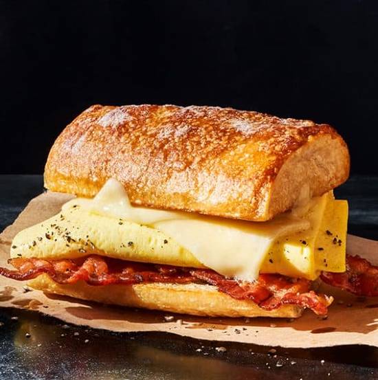 Bacon, Scrambled Egg & Cheese on Ciabatta