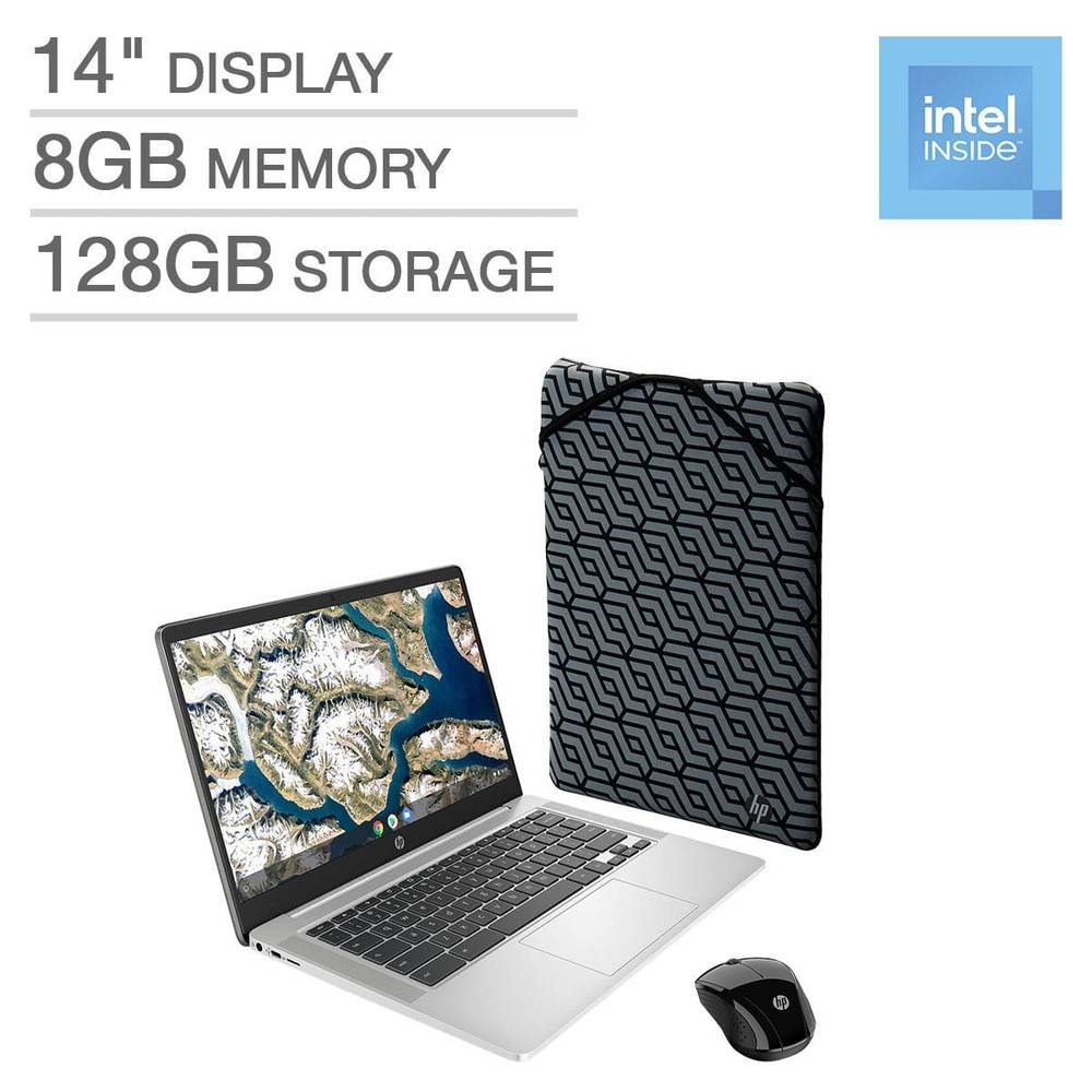 Hp Chromebook Laptop Bundle (14" )