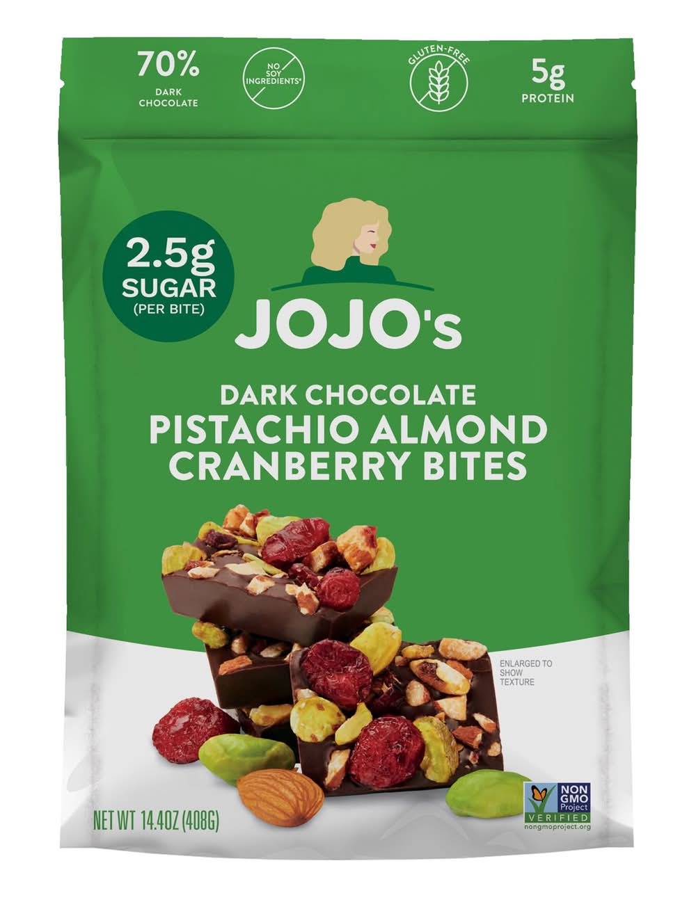 Jojo's Dark Chocolate Pistachio Almond & Cranberry Snack Mix Bites (14.4 oz)