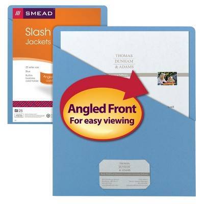 Smead Organized Up  Slash Jacket, Letter Size, Blue, 25 per Pack (75431)