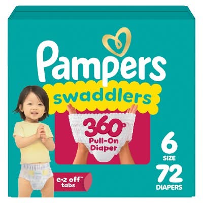 Pampers Swaddler Disposable Baby Diapers, Size 6 (72 ct)