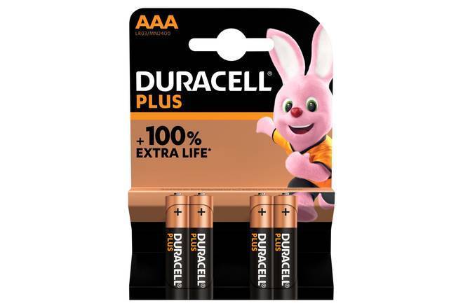 Duracell Plus 100% AAA 4pk