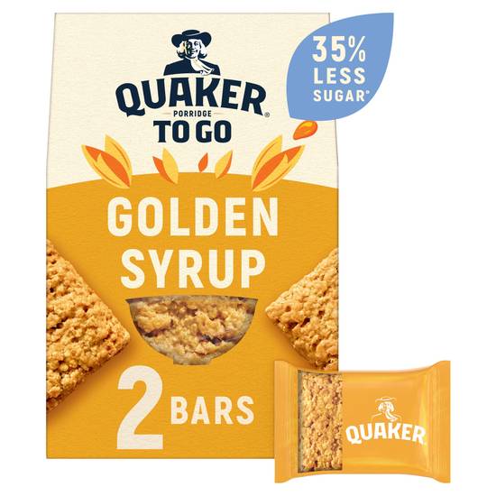 Quaker Porridge To Go Golden Syrup Breakfast Bars 2x55g