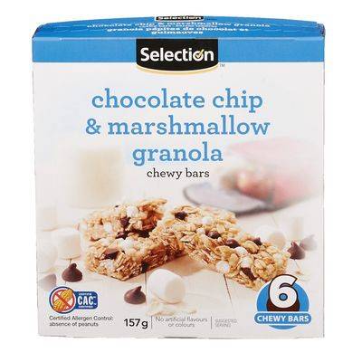 Selection Chocolate Chip & Marshmallow Granola Chewy Bars (6 units)