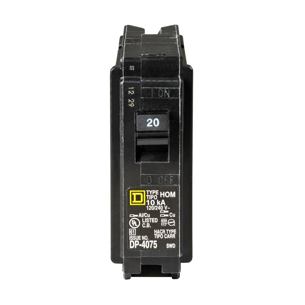 Square D Homeline 20-amp 1-Pole Standard Trip Circuit Breaker | HOM120CP