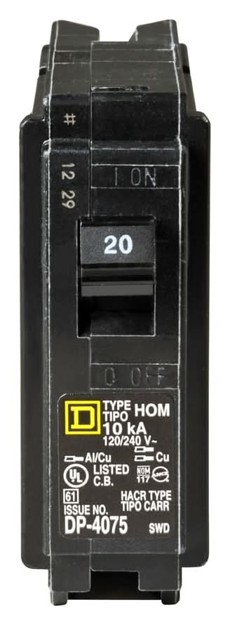 Square D Homeline 20-amp 1 -Pole Standard trip Circuit Breaker