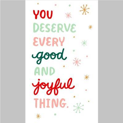 Carlton Cards You Deserve Every Good and Joyful Thing Christmas Card, 4.437 x 7.5 in, White-Gold