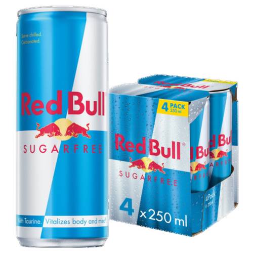 Red Bull Sugarfree Energy Drink (4 x 250ml)