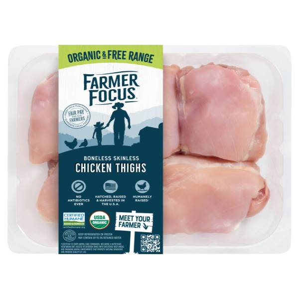 Farmer Focus Organic Boneless Skinless Chicken Thighs