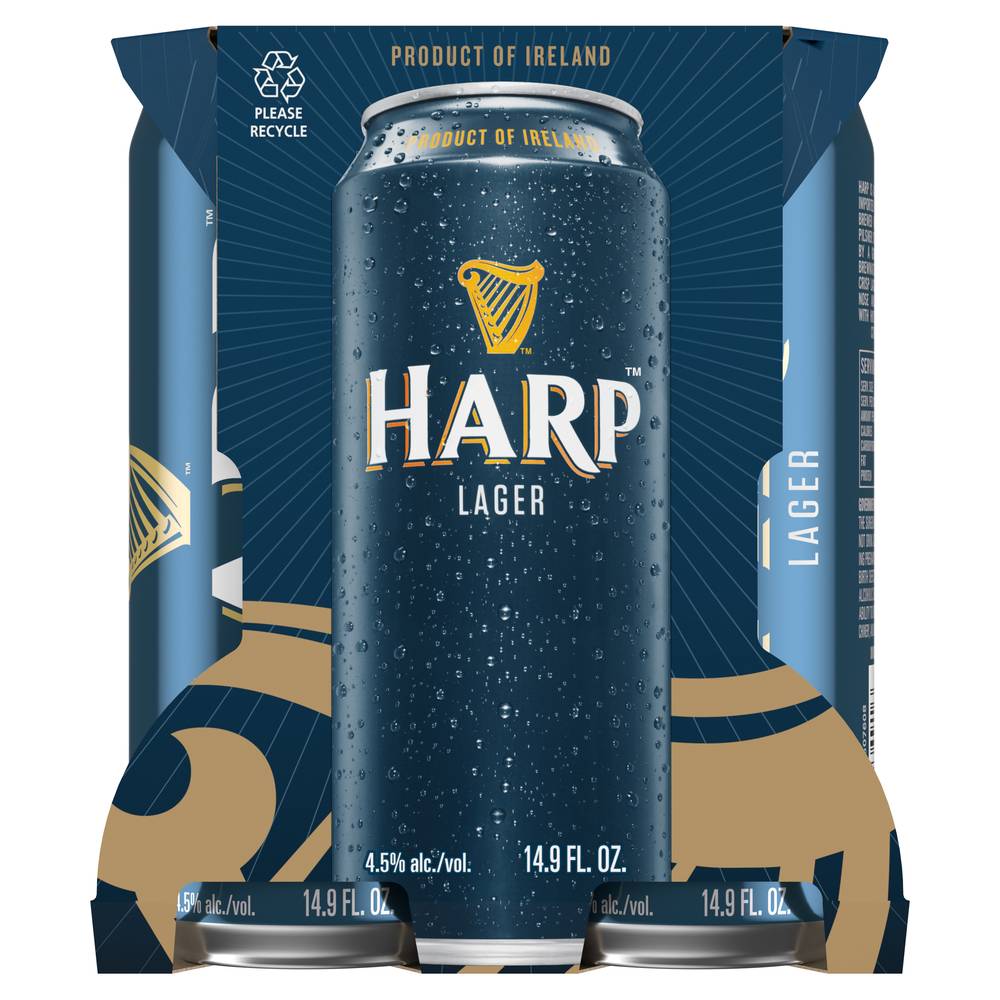 Harp Lager Beer (4 pack, 14.9 fl oz)