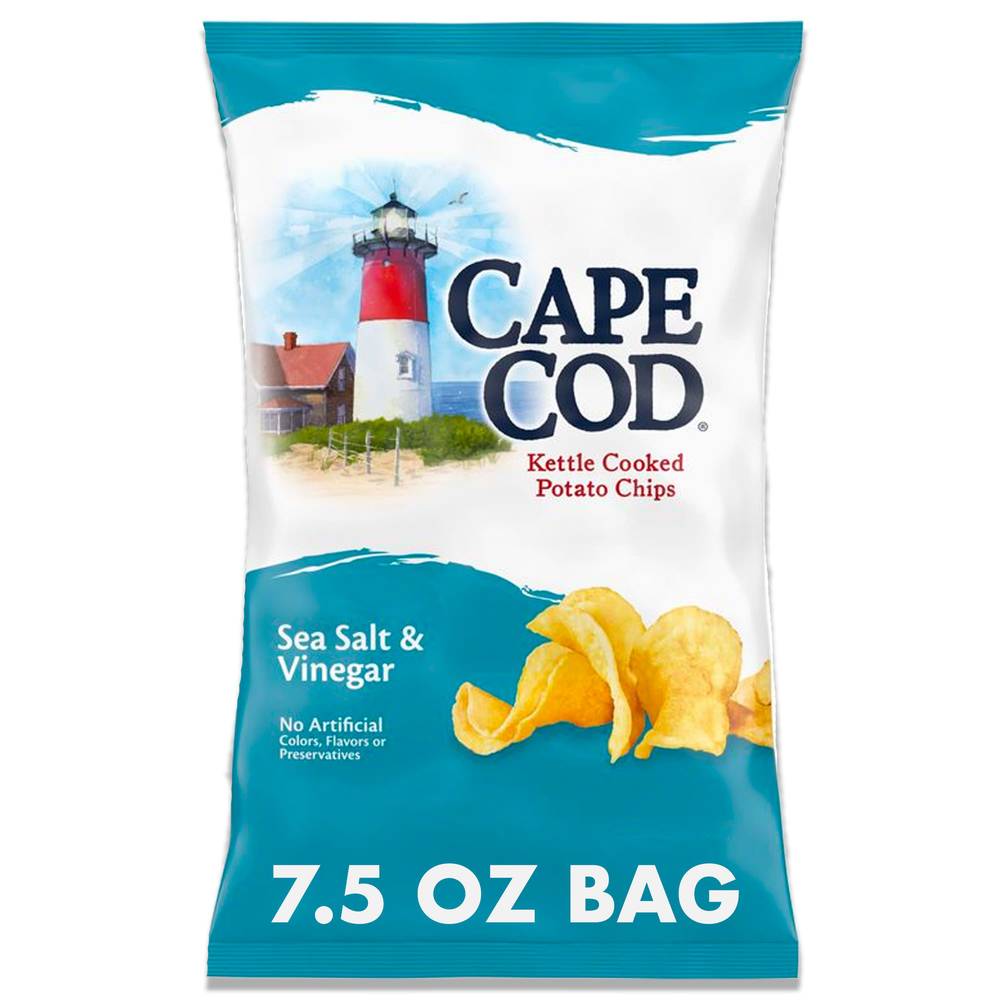 Cape Cod Kettle Cooked Potato Chips, Sea Salt and Vinegar (7.5 oz)