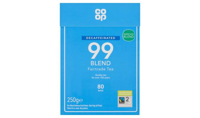 Co-op Decaffeinated 99 Blend Fairtrade Tea 80 Tea Bags 250g