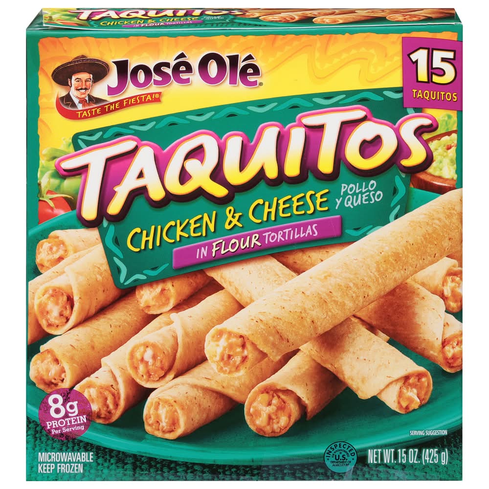 Jose Ole Taquitos in Flour Tortillas, Chicken & Cheese (15 oz, 15 ct)