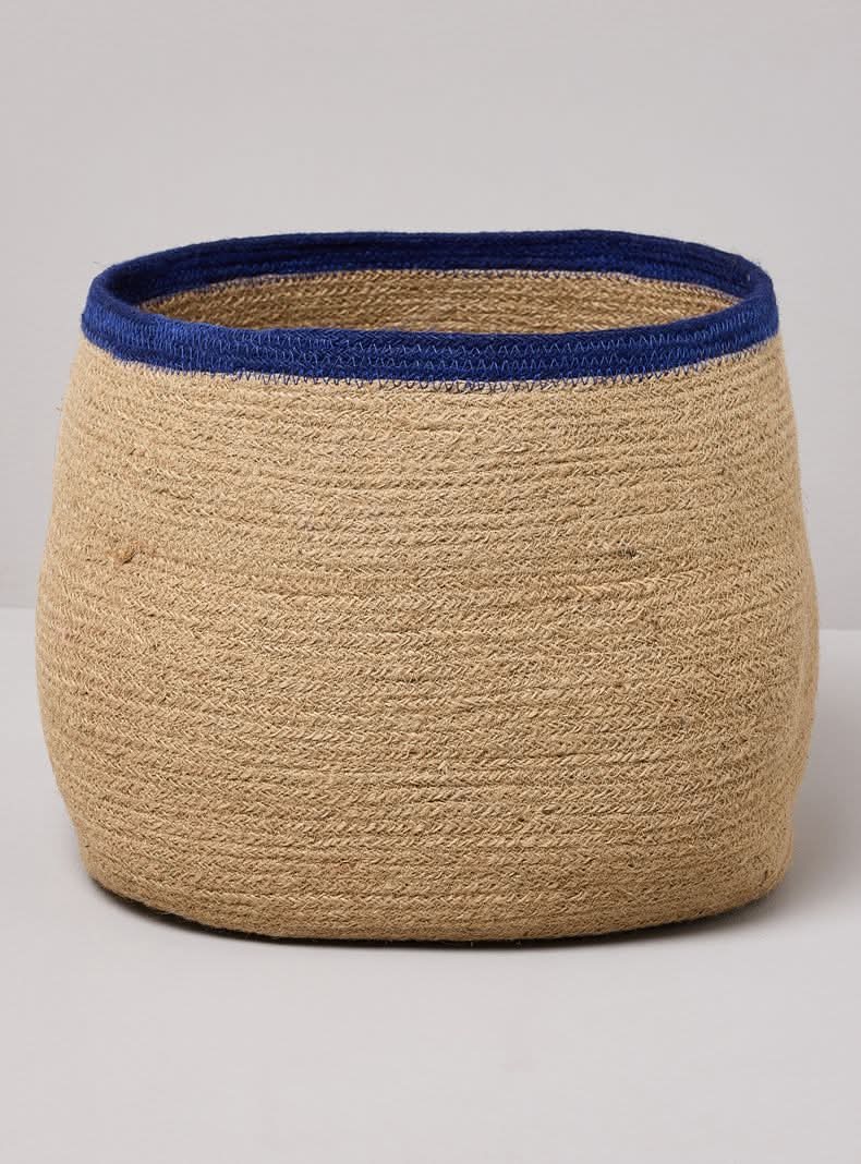 Sarah Miller · Canasto de yute línea azul - L