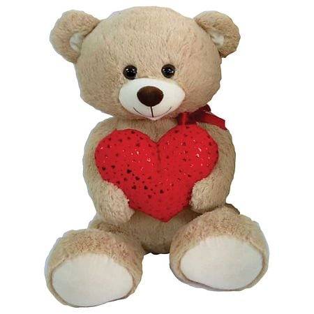Festive Voice Valentine's Jumbo Bear with Heart - 1.0 ea