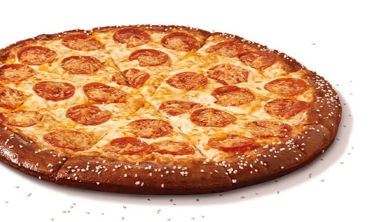 Pretzel Crust with Cheese Sauce & Pepperoni