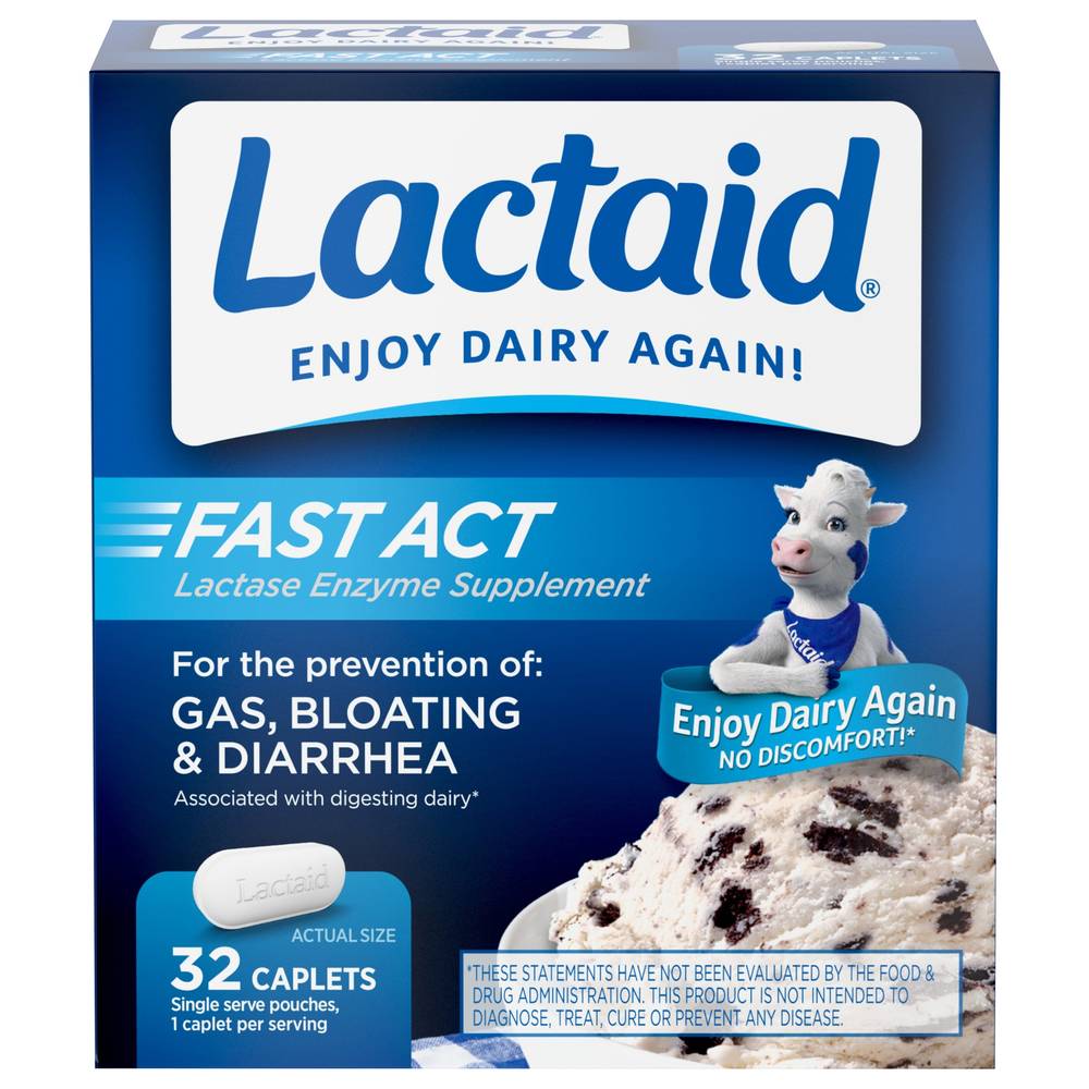 Lactaid Fast Act Lactase Enzyme Supplement (1.6 oz, 32 ct)