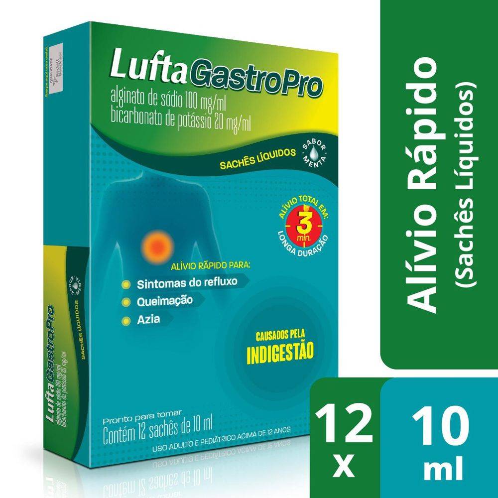 Luftal antiácido líquido gastropro menta (12 un, 10 ml)