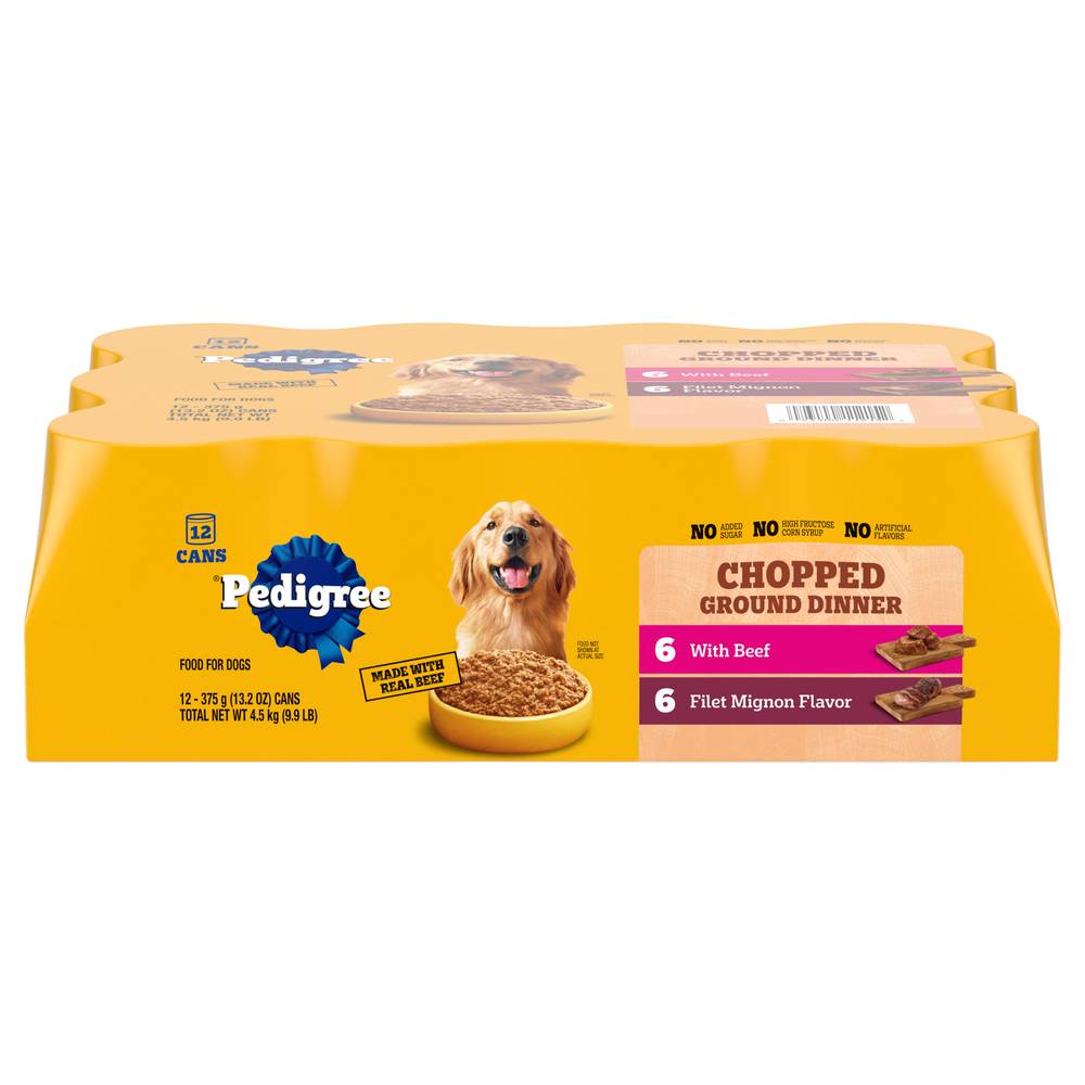 Pedigree Chopped Ground Dinner Adult Canned Wet Dog Food (9.9 lbs, 12 ct)