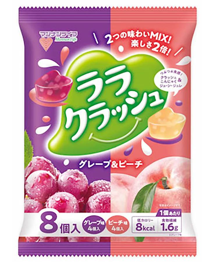 ララクラッシュ アソートグレープ＆ピーチ マンナンライフ 24g×8個