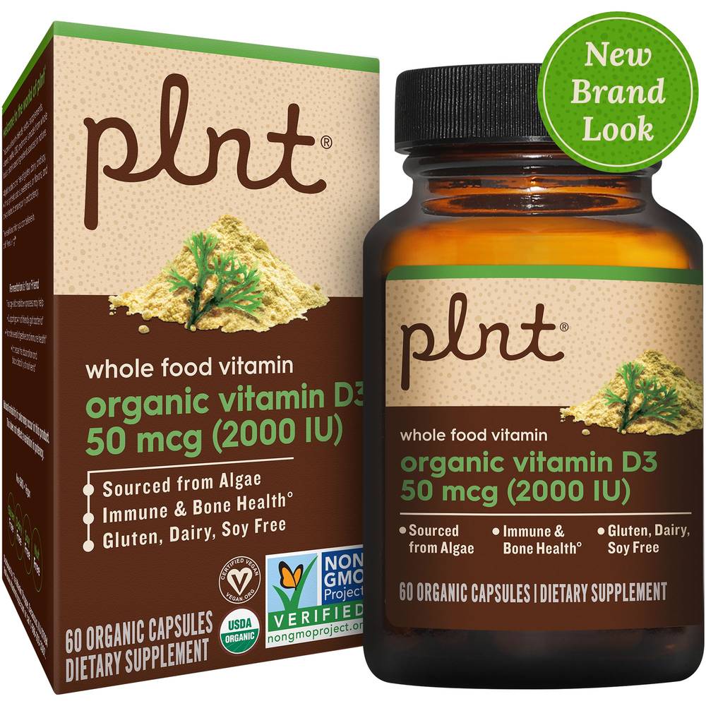 Organic Vitamin D3 – 50 Mcg (2,000 Iu) - Whole Food Vitamin (60 Organic Capsules)