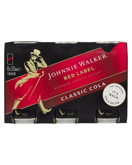 Johnnie Walker Red & Cola Can 6x375ml