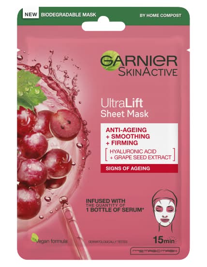 Garnier Ultralift Anti Ageing Radiance Boosting Face Sheet Mask (28g)