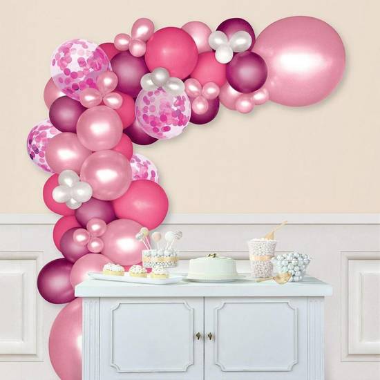 Uninflated Pink Latex Balloon Garland Kit