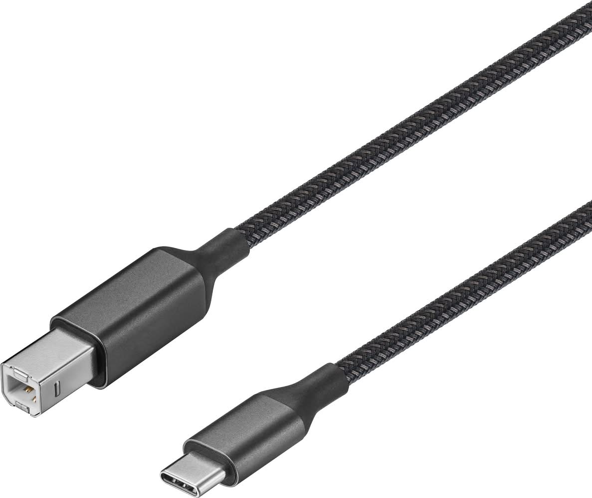 Insignia™ - 6-Foot USB-C to USB-B Printer Cable - Black