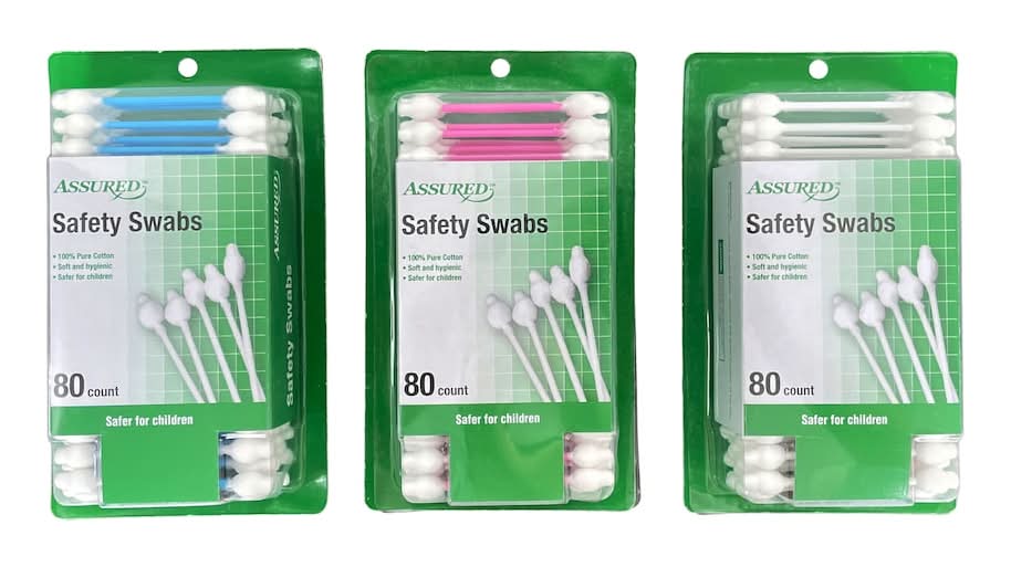 Assured 100% Pure Cotton Safety Swabs, Assorted (3 x 80 ct)