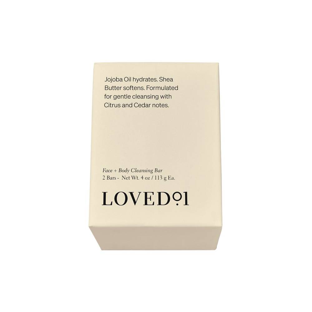 Loved01 Face and Body Cleansing Bar, 2 CT