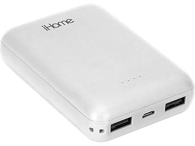 Ihome White Ultra-Compact 10,000mah Power Bank