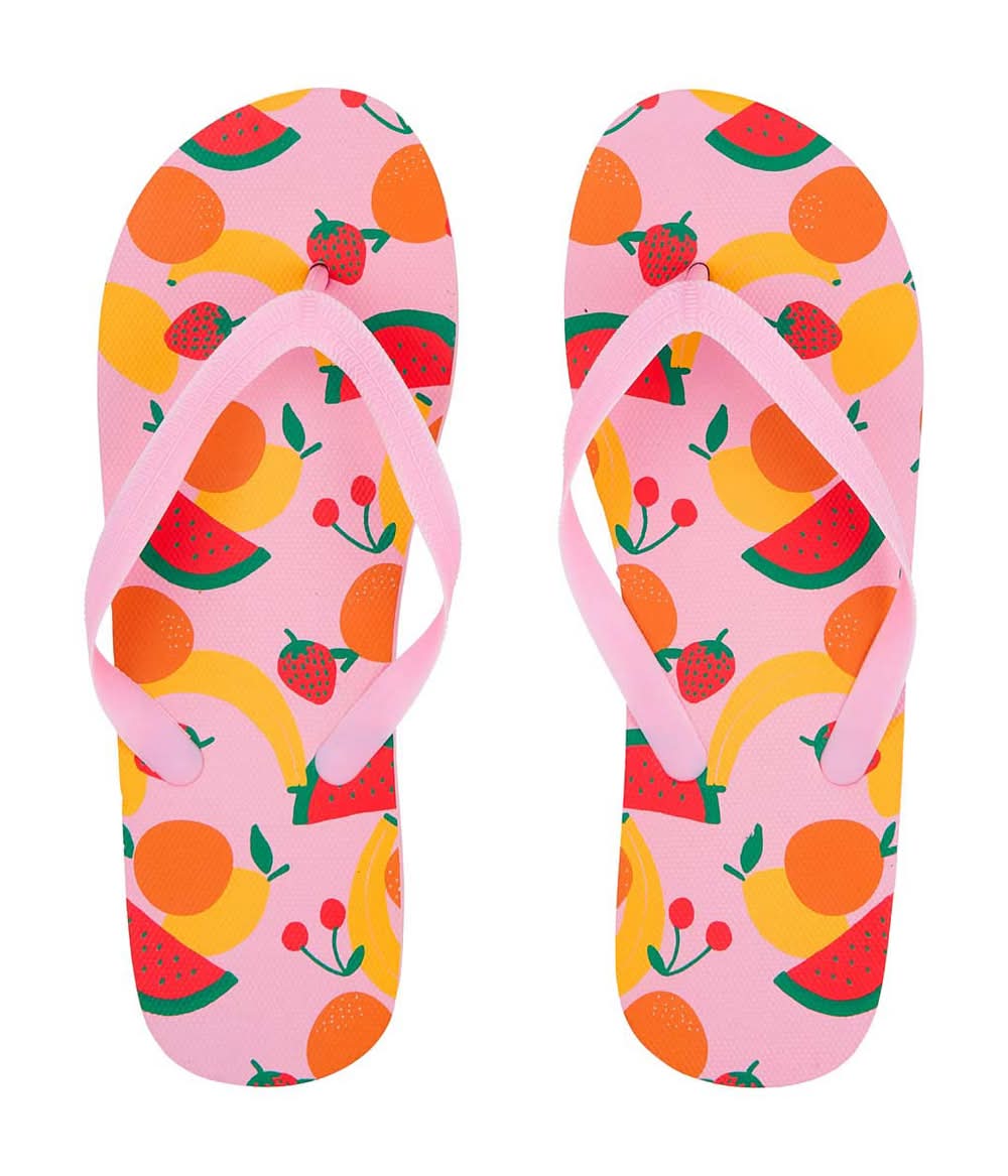 Summer Ladies Fruit Printed Flip Flops Large