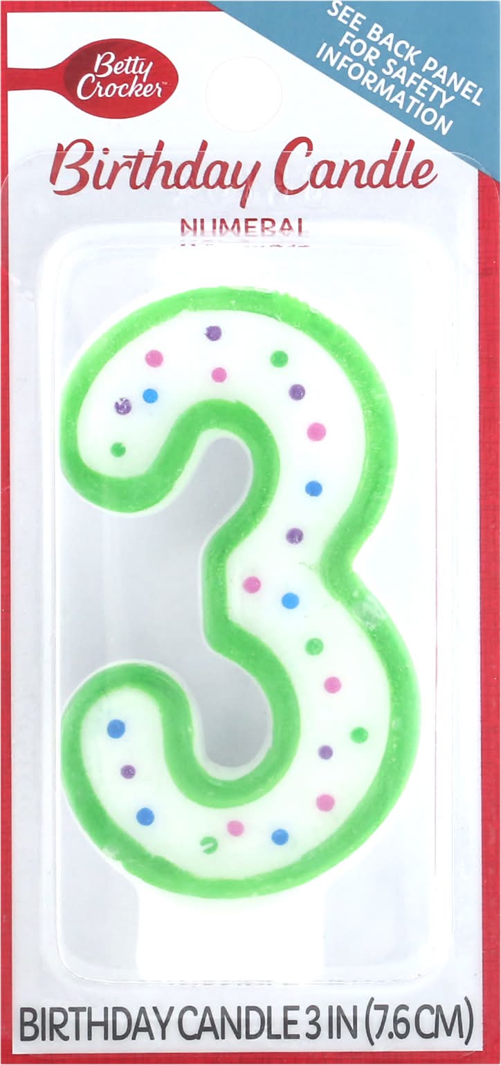 Betty Crocker Numeral 3 Birthday Candle (1.6 oz)