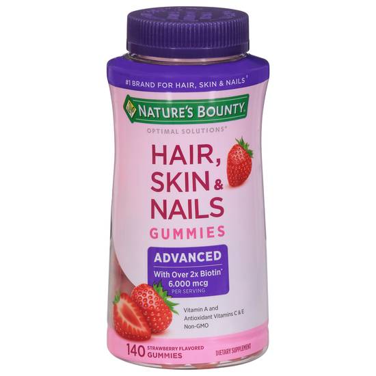 Nature's Bounty Optimal Solutions Strawberry Flavored Hair, Skin & Nails (140 ct)