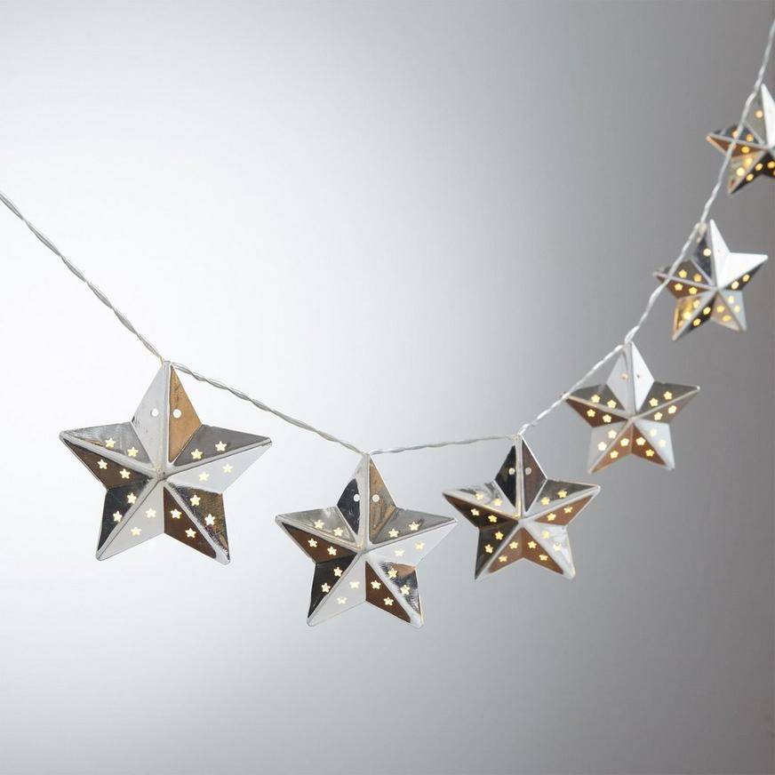 Party City Silver Star Led String Lights