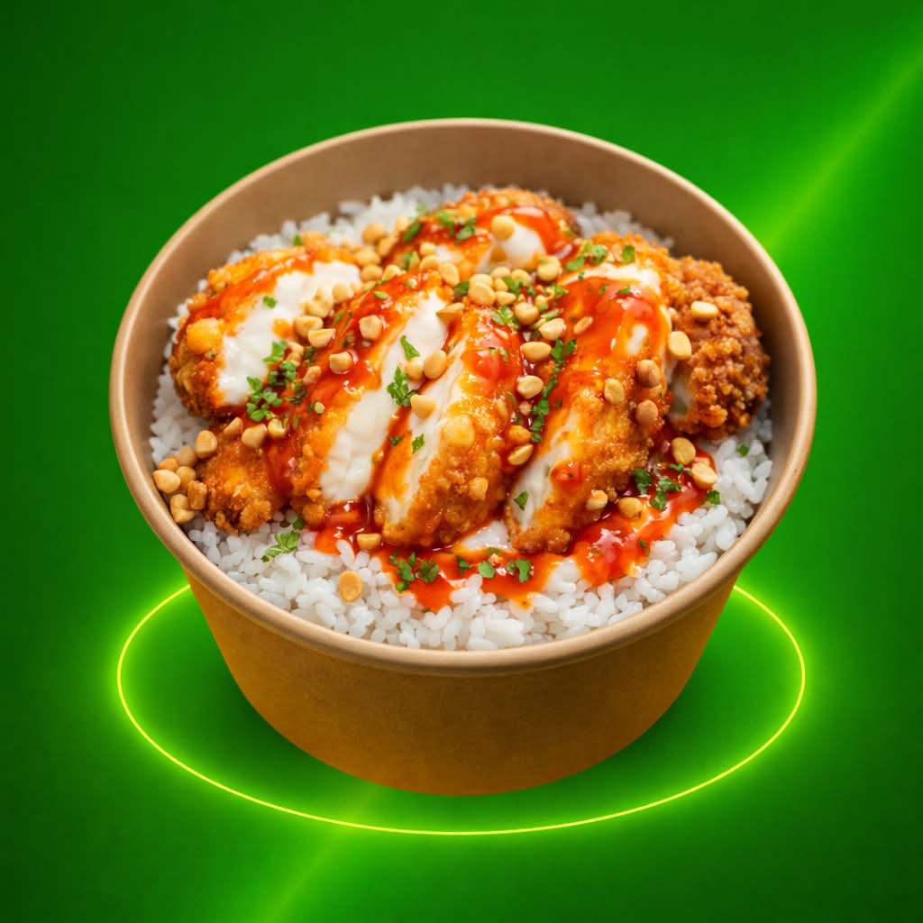 CROUSTY POULET MAROILLES SAUCE SWEET CHILLI RIZ BLANC