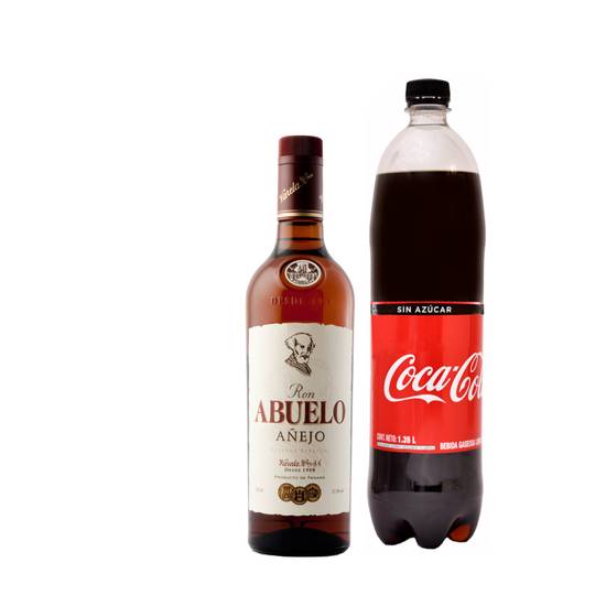 Ron Abuelo + Coca Cola Zero 1 lt⭐️