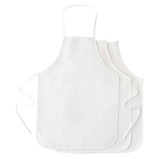 Make Market Adult Aprons, White (3 pack)