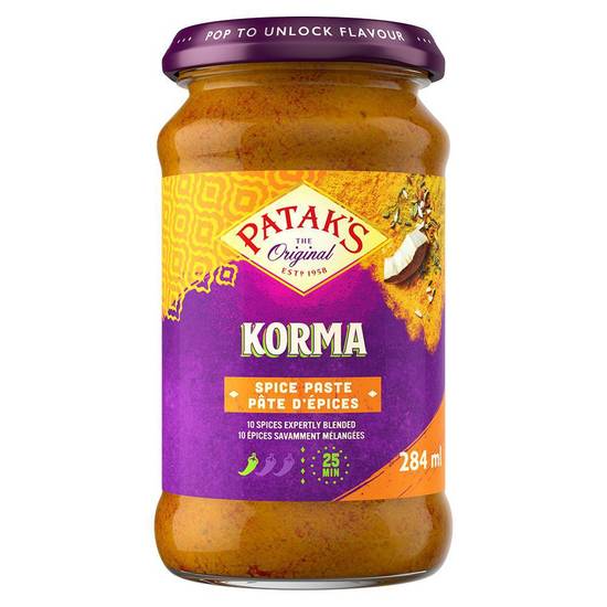 Patak's · Pâte de cari Korma de Patak's (284 ml) - Korma spice paste (284 mL)