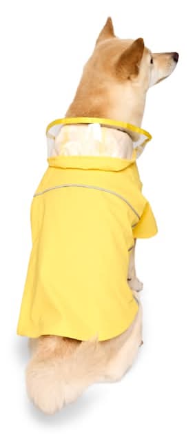 YOULY Classic Reflective Yellow Pet Raincoat, Large