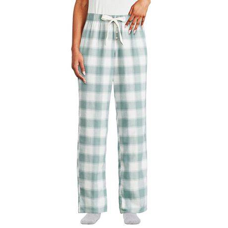 George Women's Pajama Pant, M, Green-White