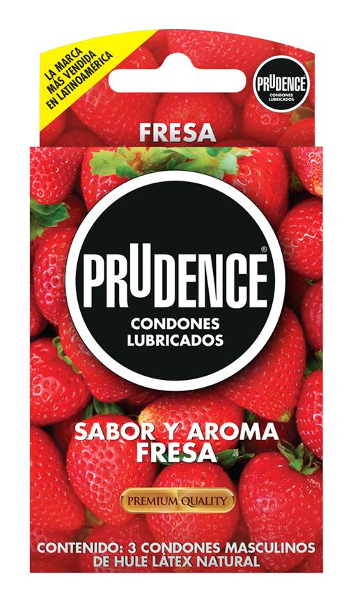 Prudence · Condones lubricados preservativo, fresa (3 un)
